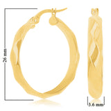 Italian 14k Yellow Gold Basket Weave 4mm 1" Diameter Round Hoop Earrings 2 grams