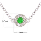 10k White Gold 3/4 ctw Green Diamond Floating Necklace 18" - Green Diamond 3/4 ctw
