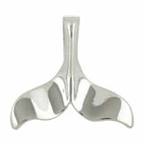 14k White Gold Solid High Polish Whale Tail Slide Charm Pendant 1.1 grams