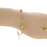 Italian 14k Two-Tone Gold Diamond Cut Ball Bead Station Bracelet 8.25" 4 & 6mm - 8.25" 6mm