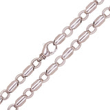 10k White Gold Handmade Fashion Link Chain Necklace 28" 8mm 98.9 grams - White,28"