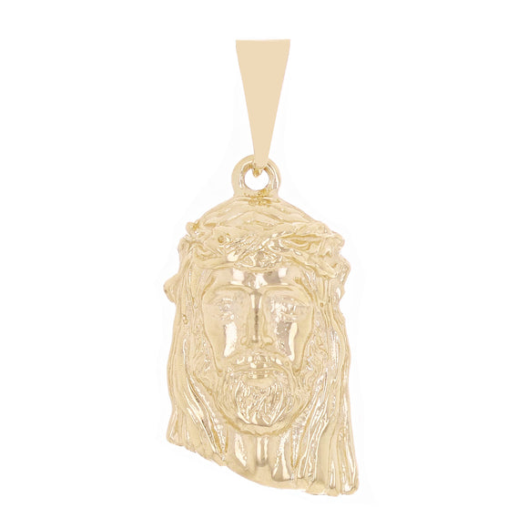 10k Yellow Gold Jesus Piece Jesus Christ Face Pendant 1.4