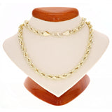 14k Yellow Gold Solid Diamond Cut Rope Chain Necklace 16"-30" 1.5mm to 12mm - 20"