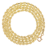 10k Yellow Gold Solid Diamond Cut Rope Chain Necklace 3.5mm 20" 18 grams - 20" 18 grams