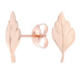 14k Rose Gold Bright Polished Leaf Stud Earrings