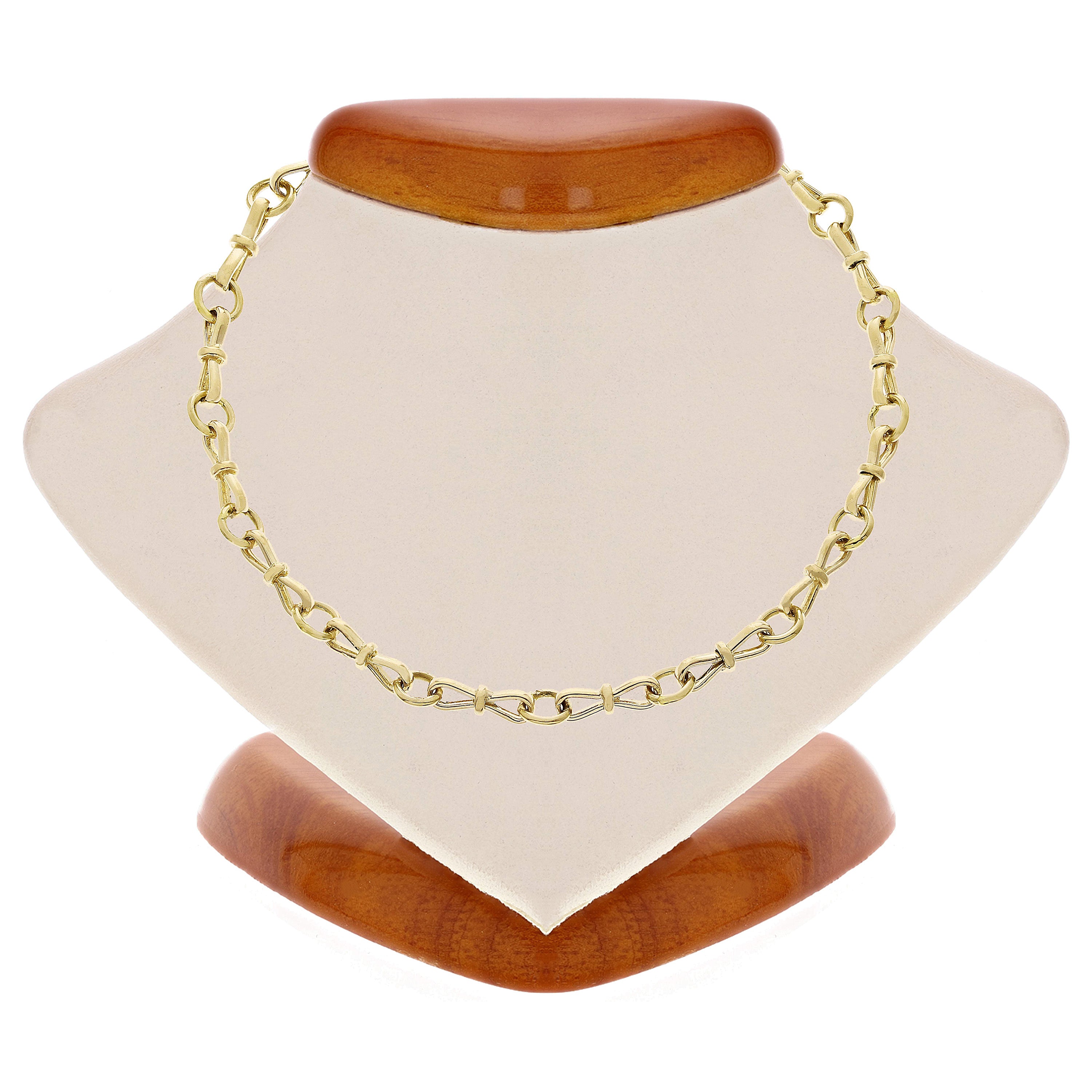 10k Yellow Gold Handmade Bow Fashion Link Chain Necklace 20" 3.5mm 19.5 grams - Yellow,20" 19.5 grams