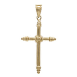 14k Yellow Gold Solid High Polish Cross Religious Charm Pendant 1.9 grams - Yellow