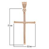 14k Rose Gold Sharp Edged Cross Religious Pendant Medium - Rose,Medium