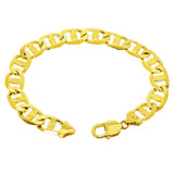 Men's 10k Yellow Gold Solid Concave Mariner Chain Bracelet 7" 13mm 29.5 grams - 7" 29.5 grams