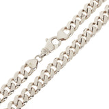 Men's 10k White Gold Miami Cuban Link Necklace 20" 8mm 71.8 grams - White,20" 71.8 grams