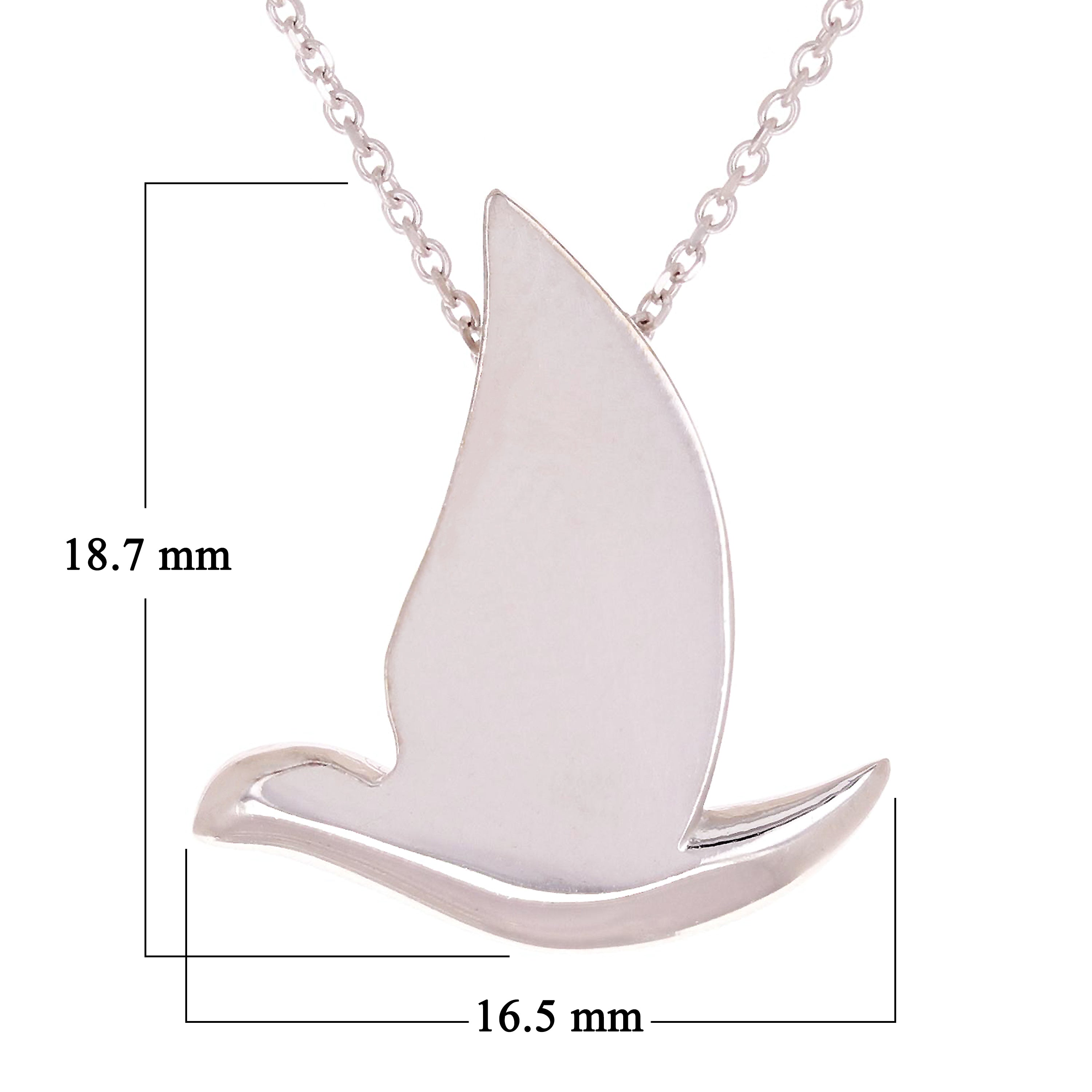 14k White Gold Holy Spirit Dove Necklace 18" 3.1 grams - White