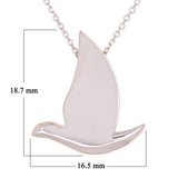 14k White Gold Holy Spirit Dove Necklace 18" 3.1 grams - White