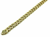 14k Yellow Gold Hollow REVERSIBLE Cuban Link Chain Bracelet 9.25" 11mm 22.9g