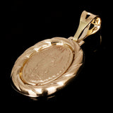 Italian 14k Yellow Gold Our Lady of Guadalupe Medal Charm Pendant 1.2" 2.2 grams
