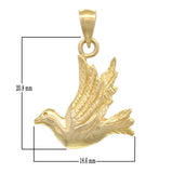 14k Yellow Gold Flying Dove Pendant - Yellow