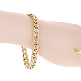 Italian 14k Yellow Gold Hollow Cuban Link Chain Bracelet 8.25" 8.75mm 13 grams