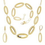 Italian 14k Yellow Gold Necklace, Bracelet & Earrings Set 16.8 grams