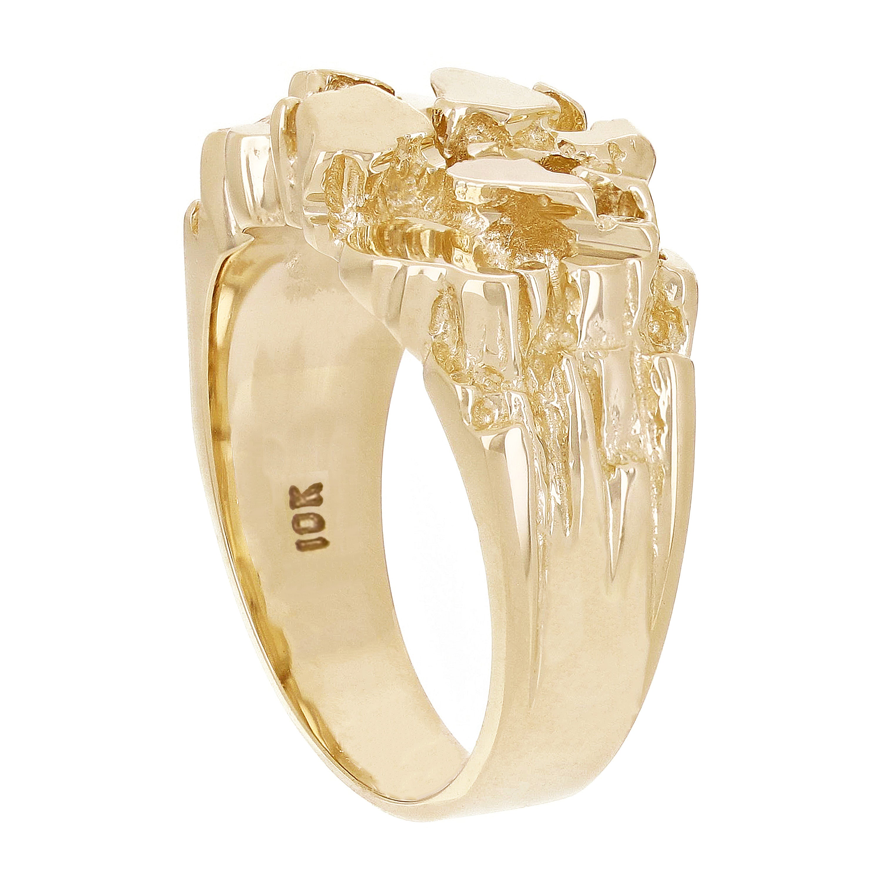 Men's 10k Yellow Gold Solid Chunky Nugget Ring Size 7.5 - 8mm 10.5 grams - Ring Size 7.5 10.5 grams