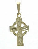 10k Yellow Gold Solid Celtic Cross Diamond Cut Religious Charm Pendant 1.9 grams