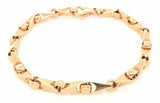 14k Rose Gold Handmade Fashion Link Bracelet 7.5" 5mm 19 grams - Rose,7.5"