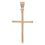 14k Rose Gold Sharp Edged Cross Religious Pendant Medium - Rose,Medium