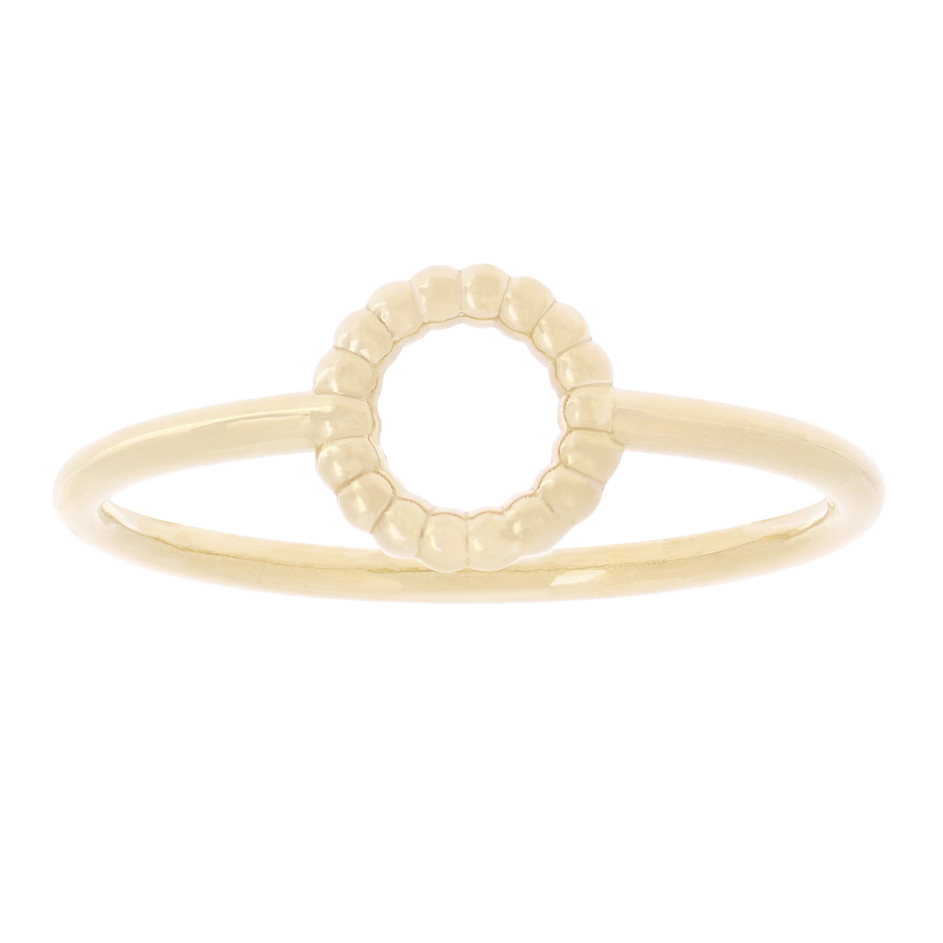 14k Yellow Gold Bright Polished Twisted Open Circle Slim Stackable Ring  Size 7 - Yellow
