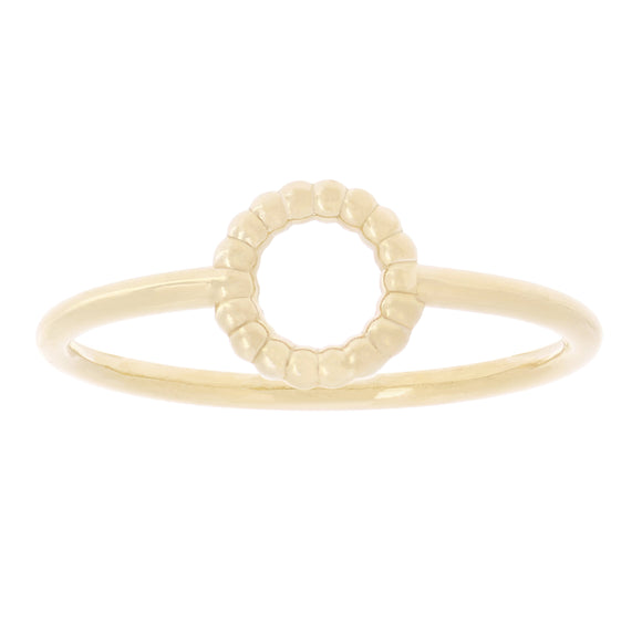 14k Yellow Gold Bright Polished Twisted Open Circle Slim Stackable Ring  Size 7 - Yellow