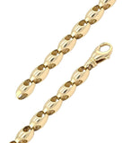 14k Yellow Gold Handmade Fashion Link Bracelet 8" 7mm 32.2 grams
