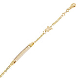 Italian 14k Yellow Gold Engravable Butterfly Charm Baby Kids ID Bracelet 5.5"
