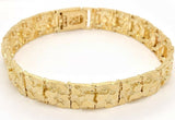 14k Yellow Gold Nugget Bracelet Adjustable 7.5" 12mm 30 grams