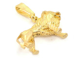10k Yellow Gold Solid Animal Diamond Cut Lion Charm Pendant 3.2 grams