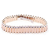 Italian Two-Tone 14k White & Rose Gold Watch Link Bracelet 8" 15.1mm 36 grams - 36 grams