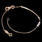 Italian 14k Tri Color Gold Infinity Charm Bar Link Bracelet 7.25" 1.7 grams