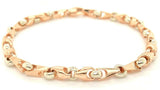 10k Two Tone Gold Handmade Fashion Link Bracelet 8" 4.9mm 15.4 grams