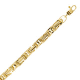 Italian 14k Yellow Gold Hollow Byzantine Link Bracelet 8.5" 6mm 12.1 grams