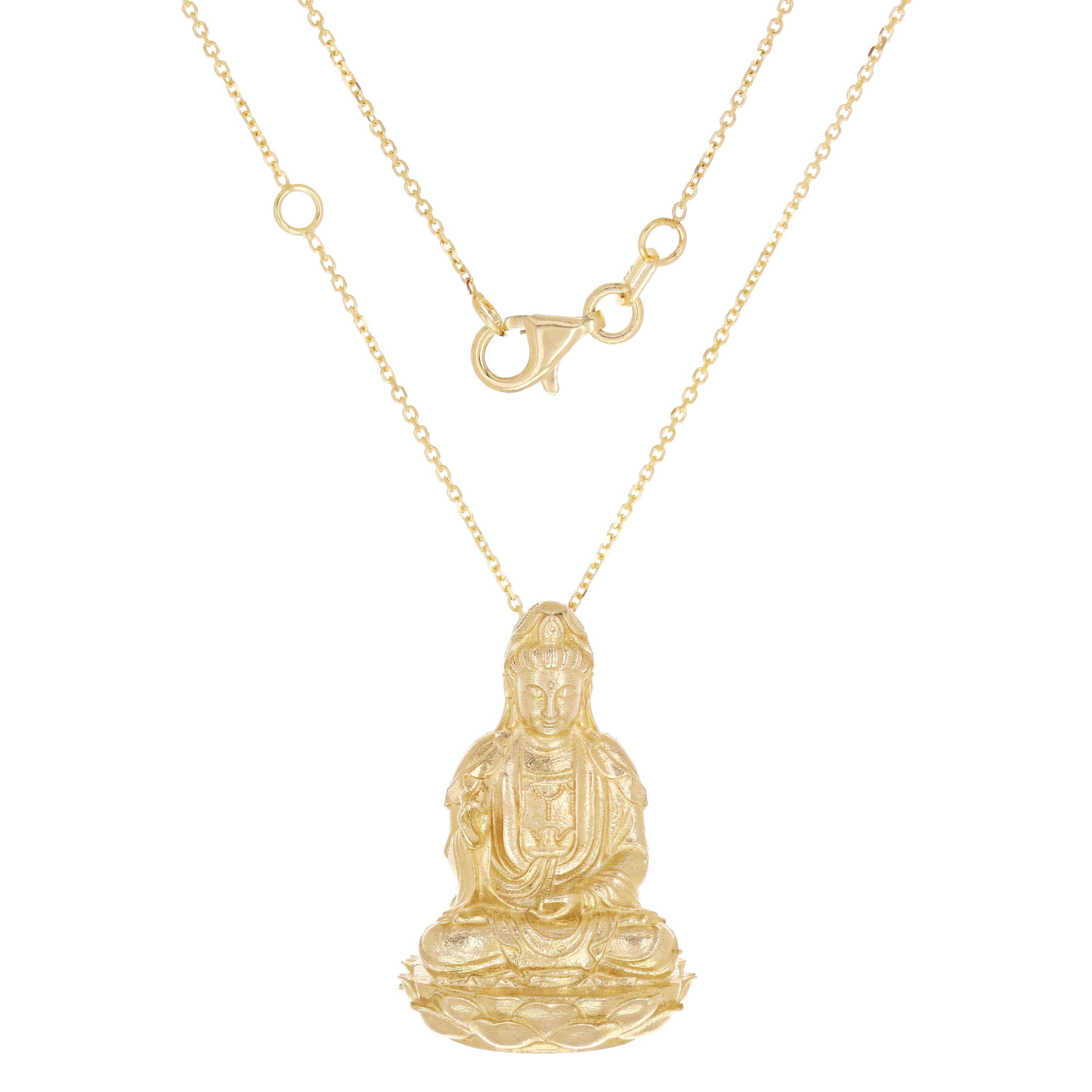 14k Yellow Gold Sitting Buddha Necklace 18" 6.5 grams