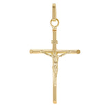 Italian 14k Yellow Gold Hollow INRI Jesus Crucifix Cross Pendant 1.5" 1.3 grams