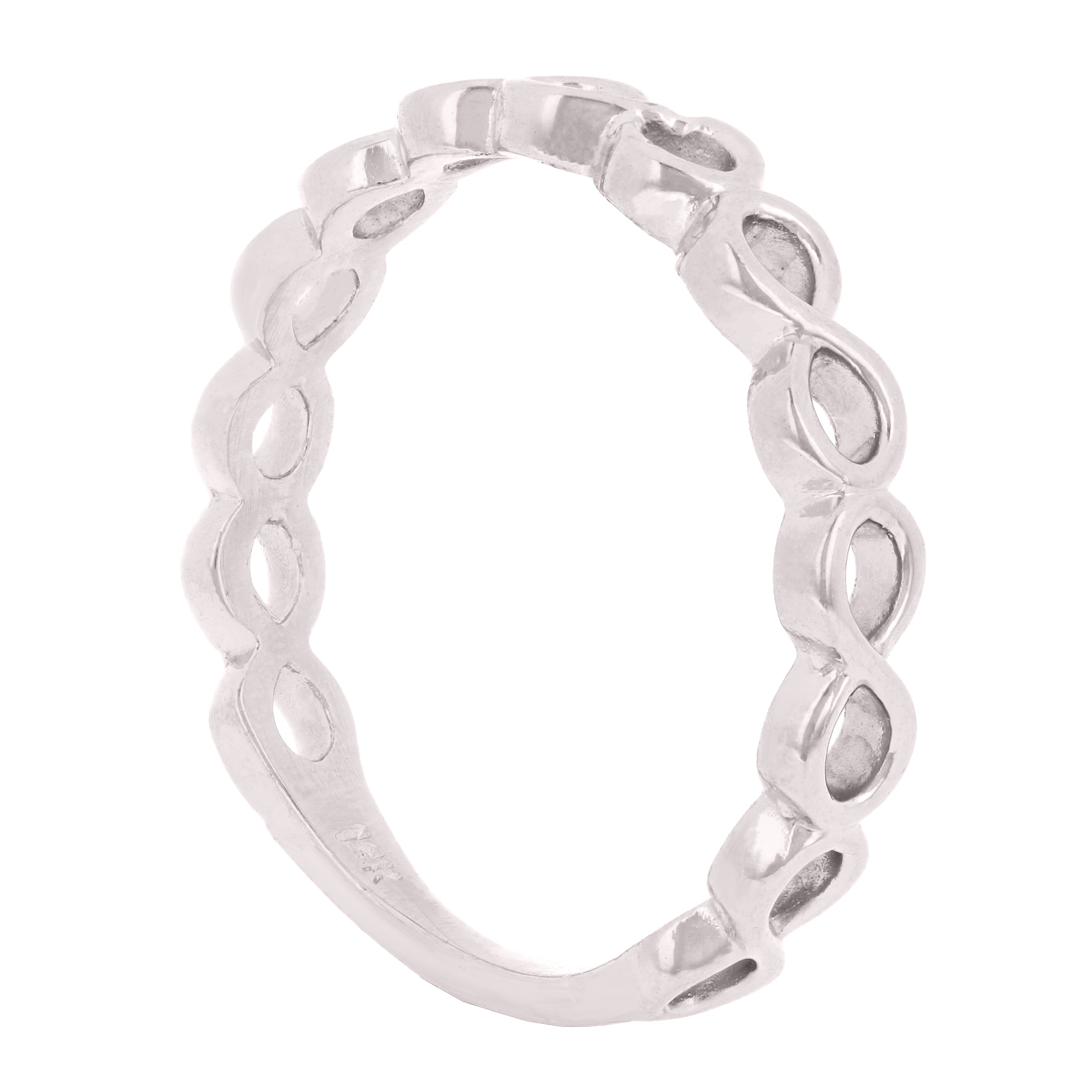 14k White Gold Infinity Stackable Ring 1.9 grams Size 6.75 - White