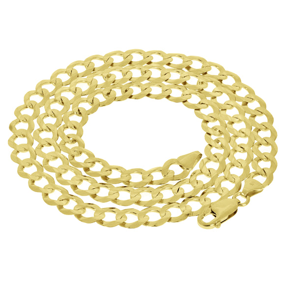 Italian 14k Yellow Gold Solid Curb Link Chain Necklace 7mm 20