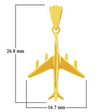 14k Yellow Gold Solid Aeroplane Aircraft Airplane Charm Pendant 1.1" 1.3 grams