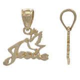 14k Yellow Gold Solid Dove Jesus Religious Charm Pendant 0.9 gram - Yellow