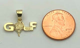 14k Yellow Gold Solid Golf Ball Golf Charm Pendant 1.2 grams - Yellow