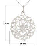 14k White Gold Zodiac Sign Cancer Pendant Necklace 18" - Cancer,White