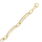 Italian 14k Yellow Gold Mariner Paper Clip Link Chain Bracelet 7.5" 5.6 grams