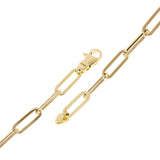 Italian 14k Yellow Gold Hollow Paper Clip Chain Bracelet 7.75" 4.9mm 4.5 grams - 7.75" 4.5 grams