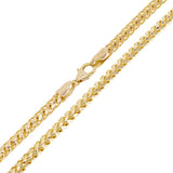 Italian 14k Yellow Gold Solid Diamond Cut Franco Chain Necklace 22" 4mm 46 grams - 22" 47.2 grams