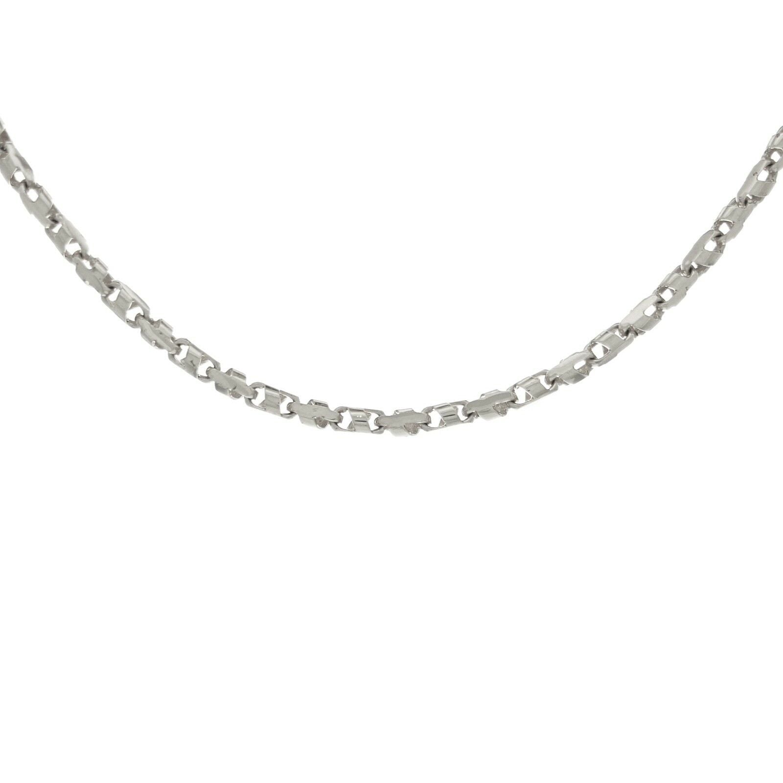 14k White Gold Handmade Fashion Link Necklace 24" 4.5mm 42.5 grams - White,24"