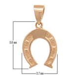 14k Rose Gold Solid Small Horse Shoe Charm Pendant 0.9 gram - Rose