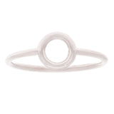 14k White Gold Bright Polished Open Circle Stackable Ring Size 7 - White