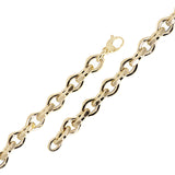 Italian 14k Yellow Gold Hollow Fancy Open Link Bracelet 8" 10.5mm 11.3 grams